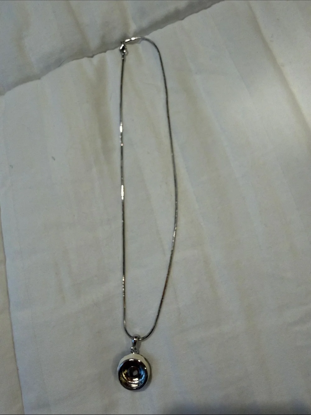 Silver Chain Necklace with sprinkle Donut Pendant
